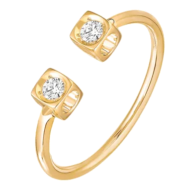 Bague Dinh Van Le Cube Diamant ouvert en or jaune et diamants