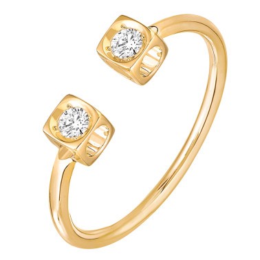 Bague Dinh Van Le Cube Diamant ouvert en or jaune et diamants