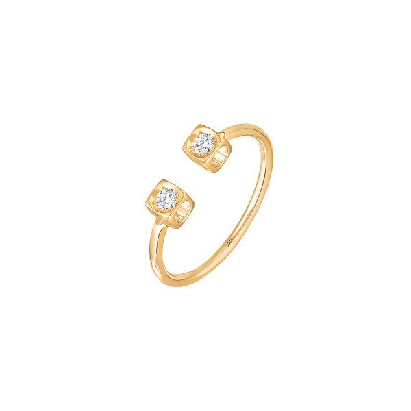 Bague Dinh Van Le Cube Diamant ouvert en or jaune et diamants