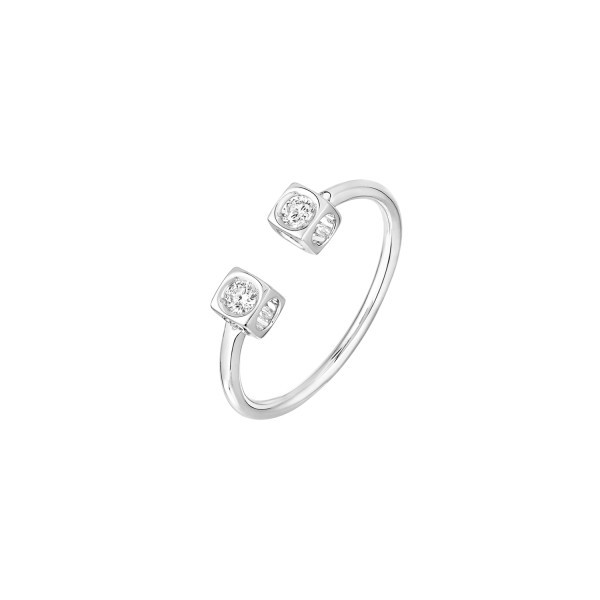 Bague Dinh Van Le Cube Diamant ouvert en or blanc et diamants