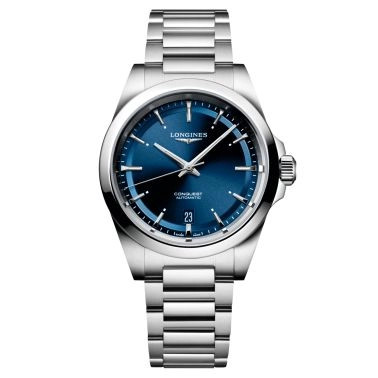 Montre Longines Conquest automatique cadran bleu bracelet acier 38 mm L3.720.4.92.6