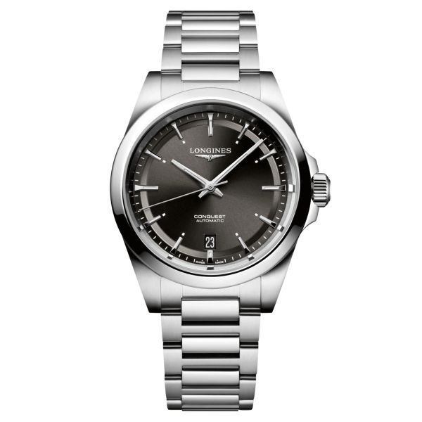 Montre Longines Conquest automatique cadran noir bracelet acier 38 mm L3.720.4.52.6