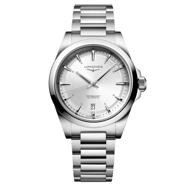 Montre Longines Conquest automatique cadran argent bracelet acier 38 mm L3.720.4.72.6