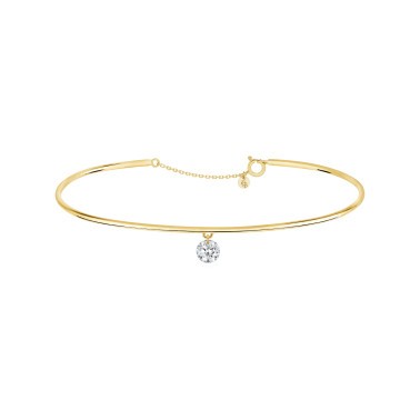 Jonc La Brune et La Blonde 360° en or jaune diamant taille brillant 0,30 carat - Soldat_PL