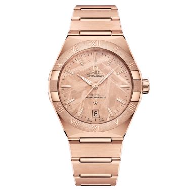 Montre Omega Constellation Météorite Or Sedna cadran or bracelet or rose 41 mm