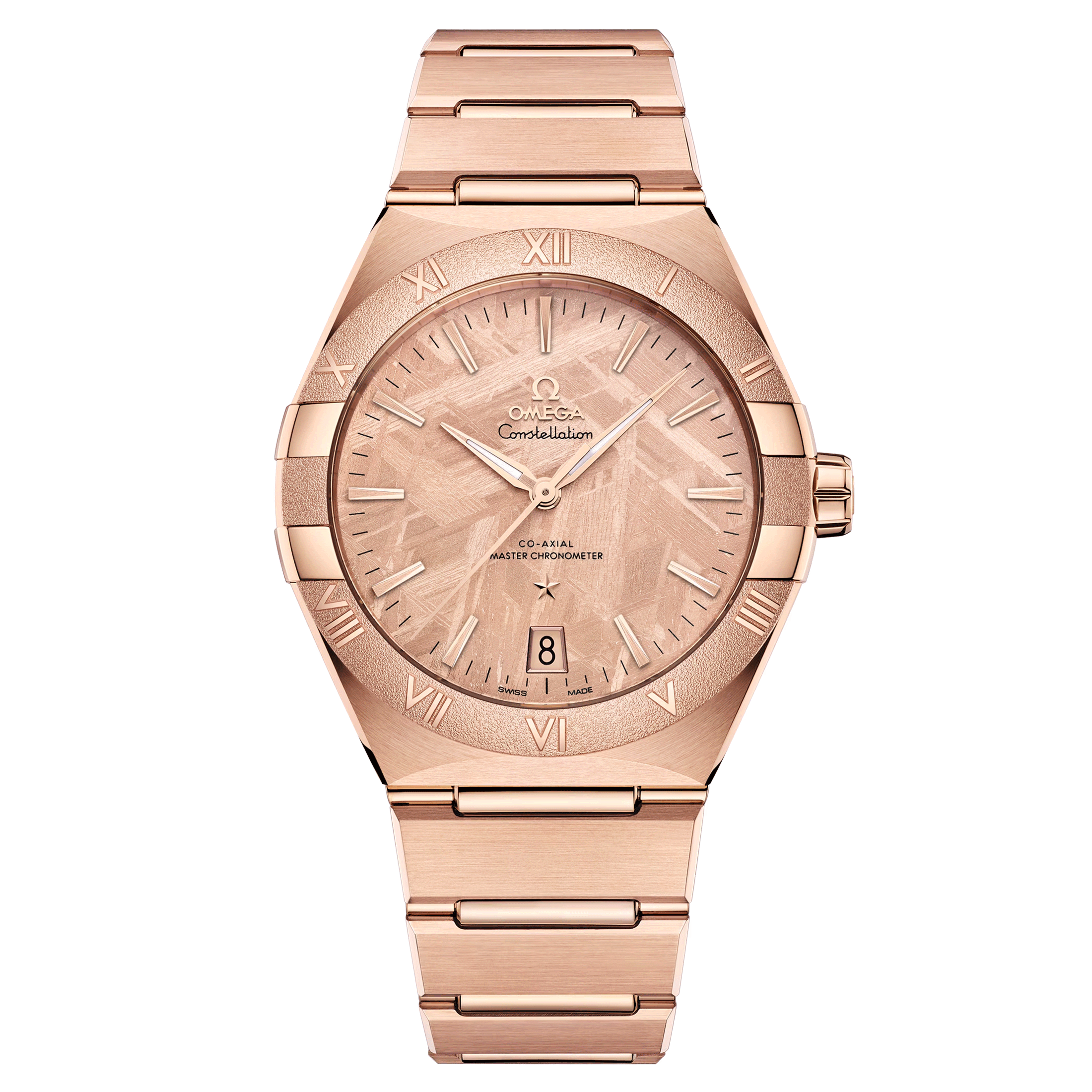 Montre Omega Constellation Météorite Or Sedna cadran or bracelet or rose 41 mm