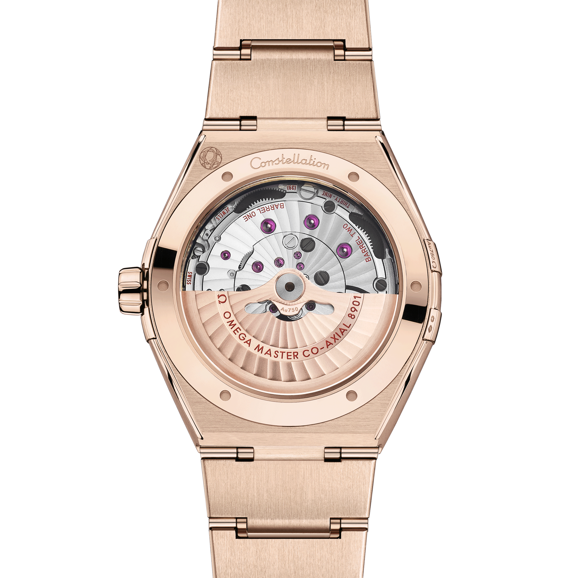 Montre Omega Constellation Météorite Or Sedna cadran or bracelet or rose 41 mm