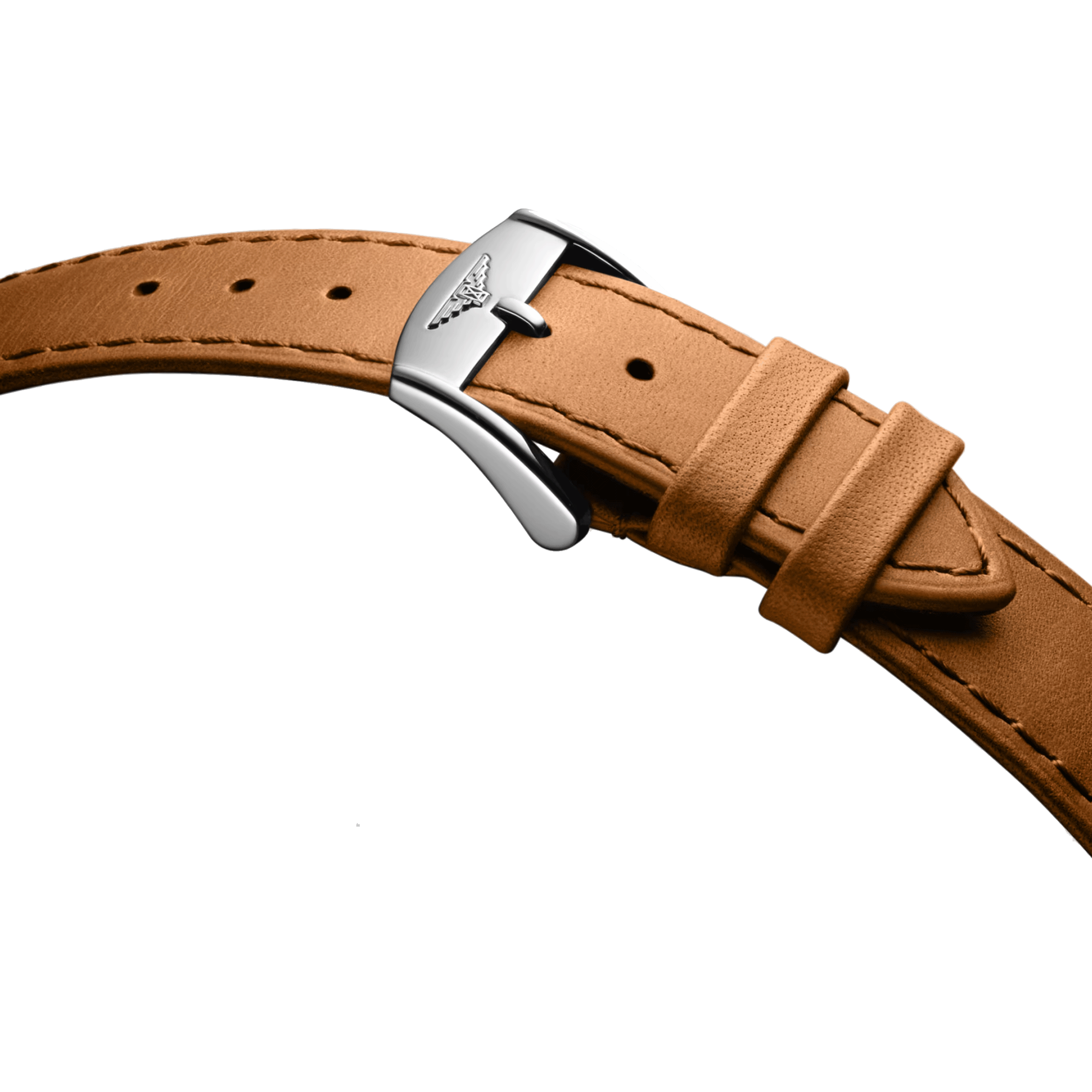 Longines Conquest Heritage automatic watch silver dial brown leather strap 38 mm L1.649.4.72.2