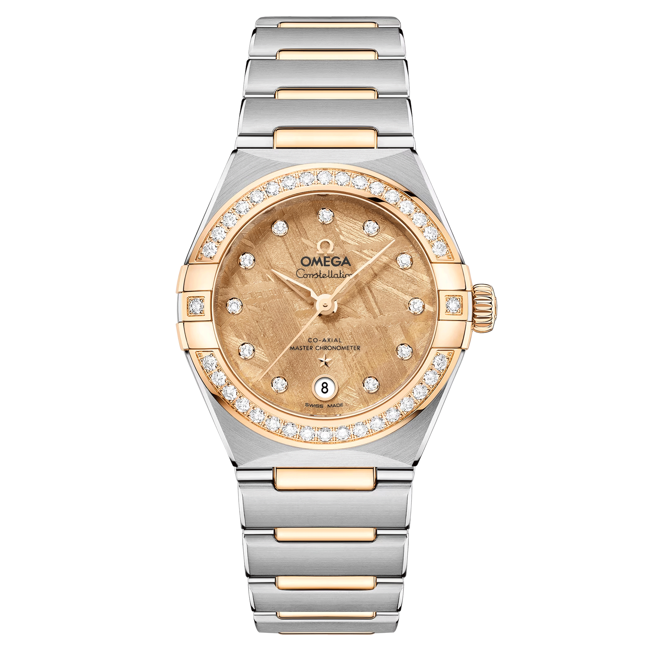 Montre Omega Constellation Météorite automatique or jaune & acier cadran or bracelet acier 29 mm