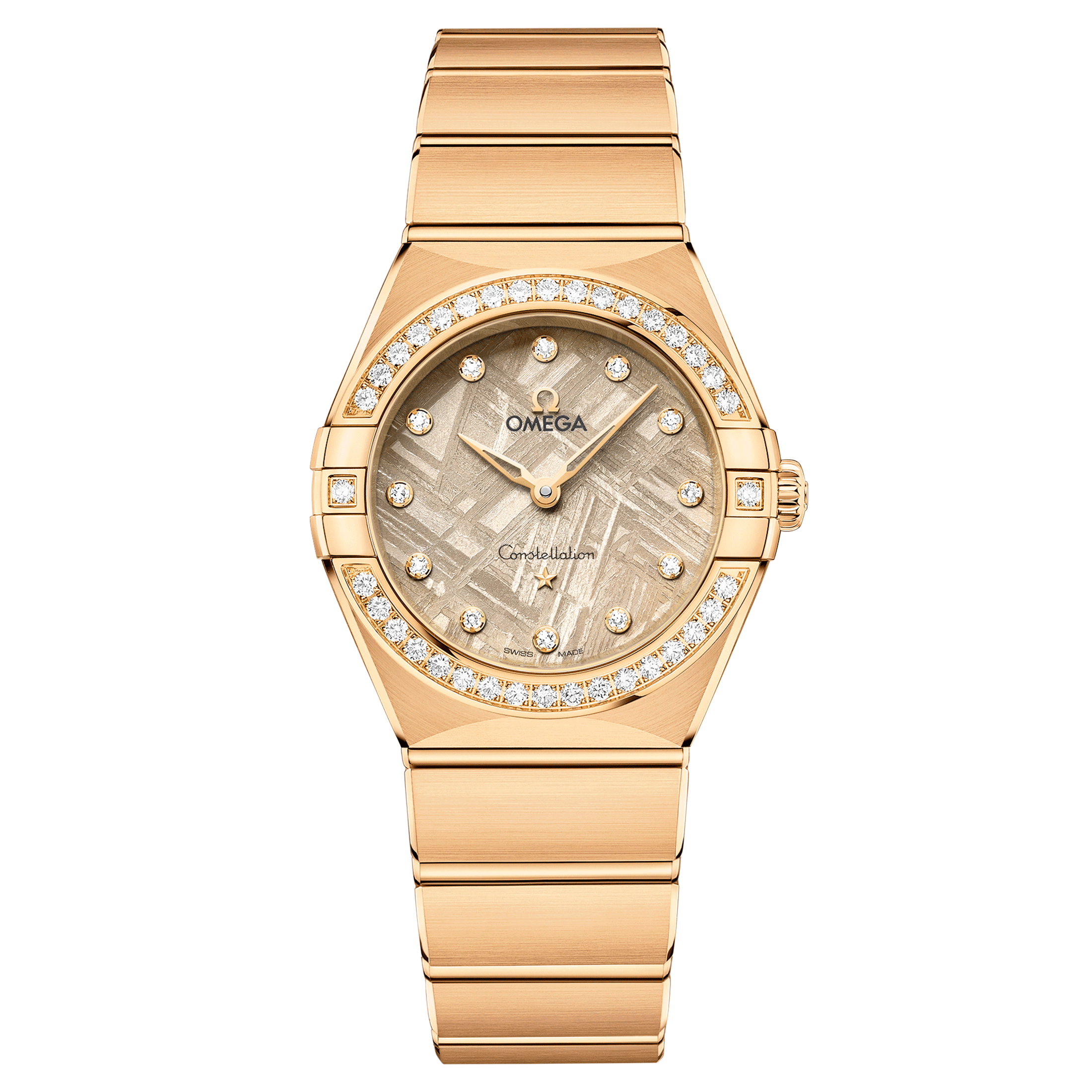 Montre Omega Constellation Météorite Or Jaune quartz cadran lin bracelet or jaune 28 mm