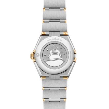 Montre Omega Constellation Météorite quartz or jaune & acier cadran vert bracelet acier 28 mm