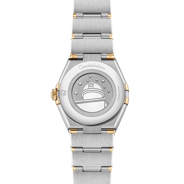 Montre Omega Constellation Météorite quartz or jaune & acier cadran vert bracelet acier 28 mm