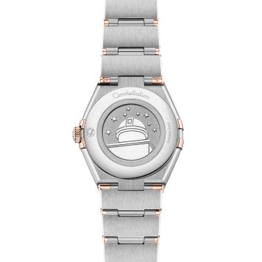 Montre Omega Constellation Météorite quartz or sedna & acier cadran bleu bracelet acier 28 mm