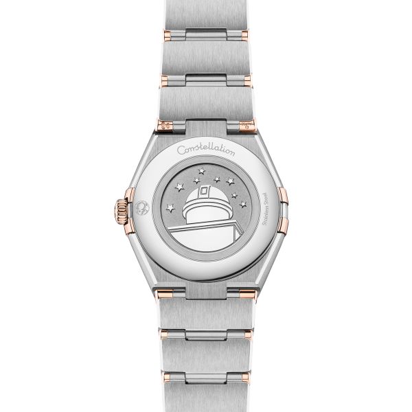 Montre Omega Constellation Météorite quartz or sedna & acier cadran bleu bracelet acier 28 mm