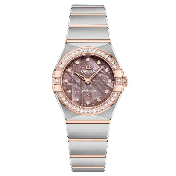 Montre Omega Constellation Météorite quartz or sedna & acier cadran lilas bracelet acier 25 mm