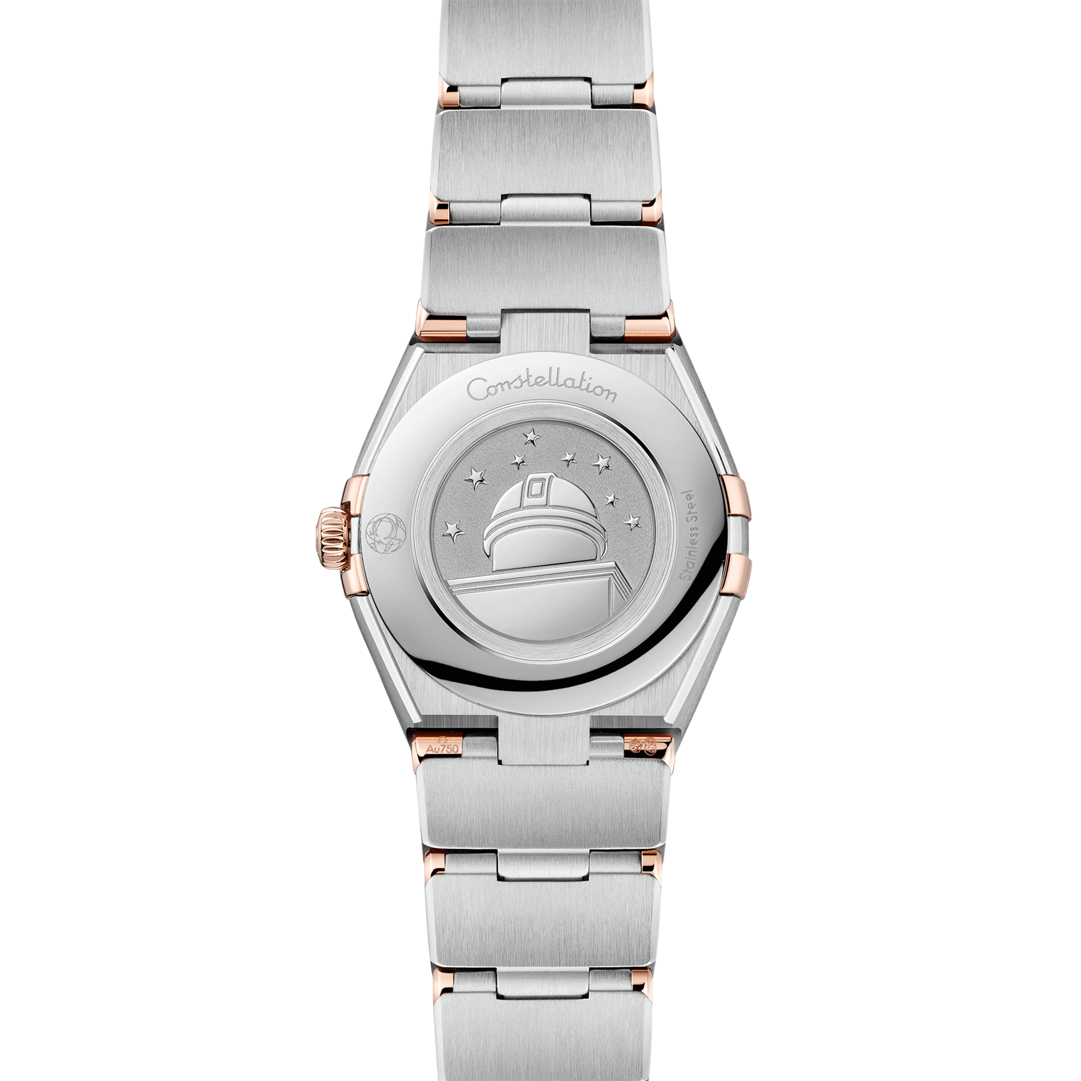 Montre Omega Constellation Météorite quartz or sedna & acier cadran lilas bracelet acier 25 mm