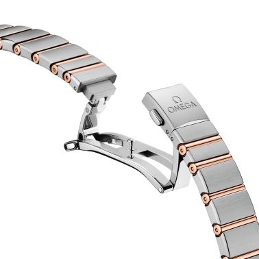 Montre Omega Constellation Météorite quartz or sedna & acier cadran lilas bracelet acier 25 mm