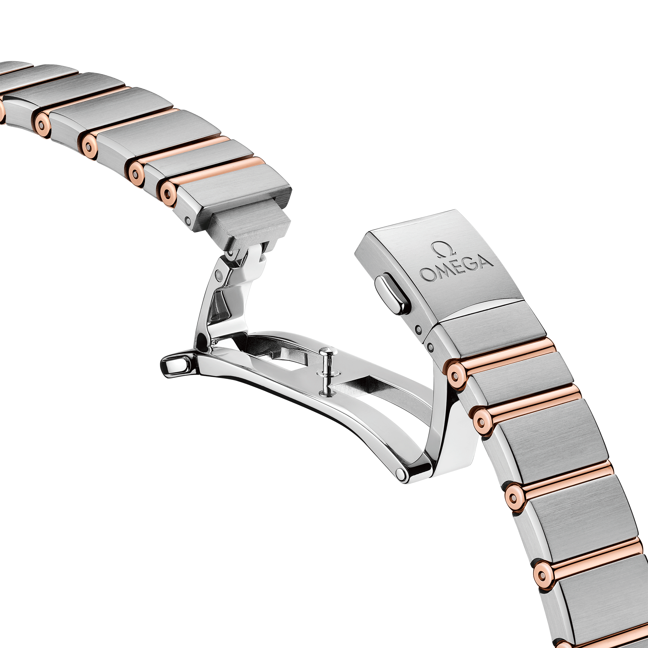 Montre Omega Constellation Météorite quartz or sedna & acier cadran lilas bracelet acier 25 mm