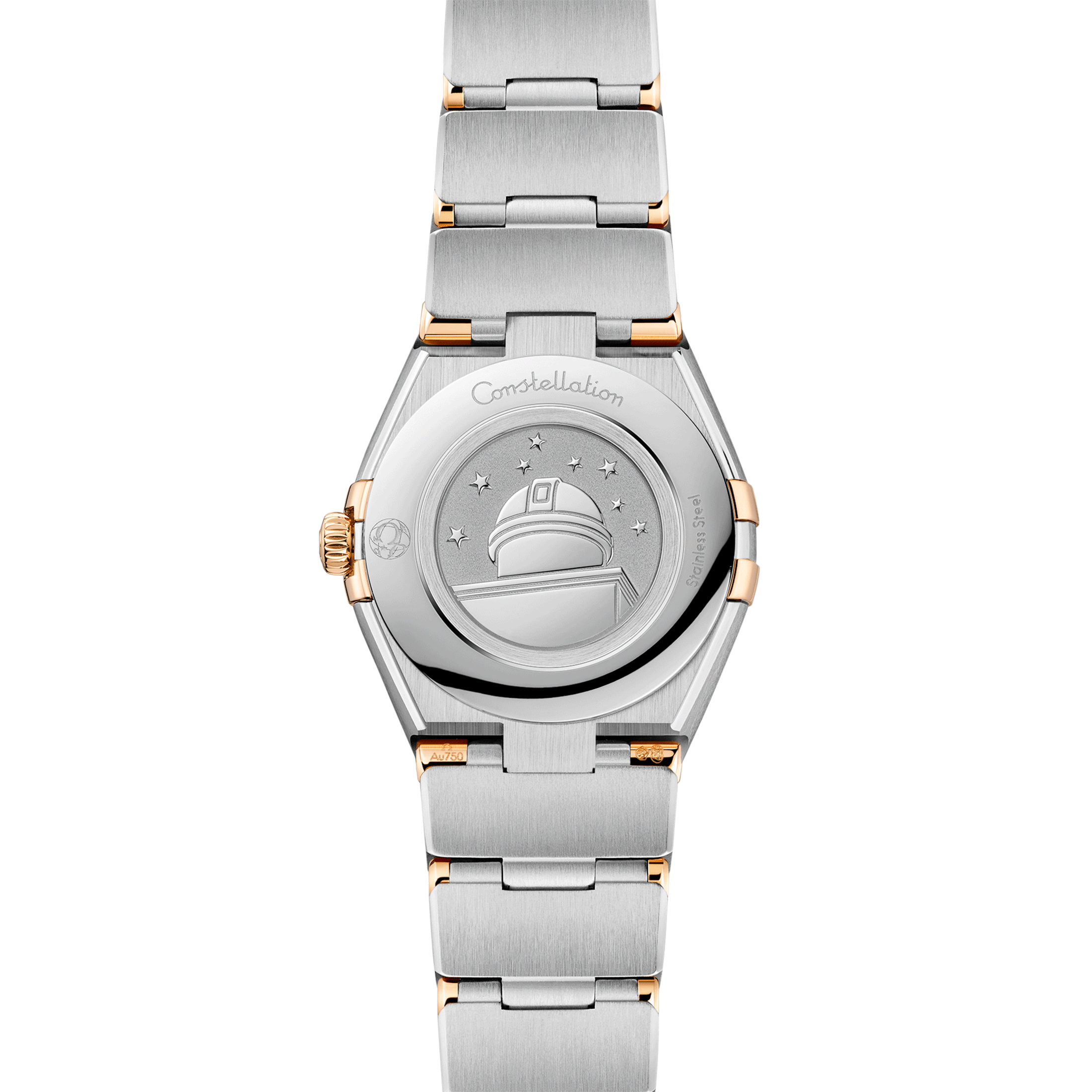 Montre Omega Constellation Météorite quartz or jaune & acier cadran gris bracelet acier 25 mm