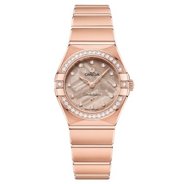 Montre Omega Constellation Météorite Or Sedna quartz cadran or bracelet or rose 25 mm