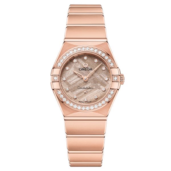 Montre Omega Constellation Météorite Or Sedna quartz cadran or bracelet or rose 25 mm