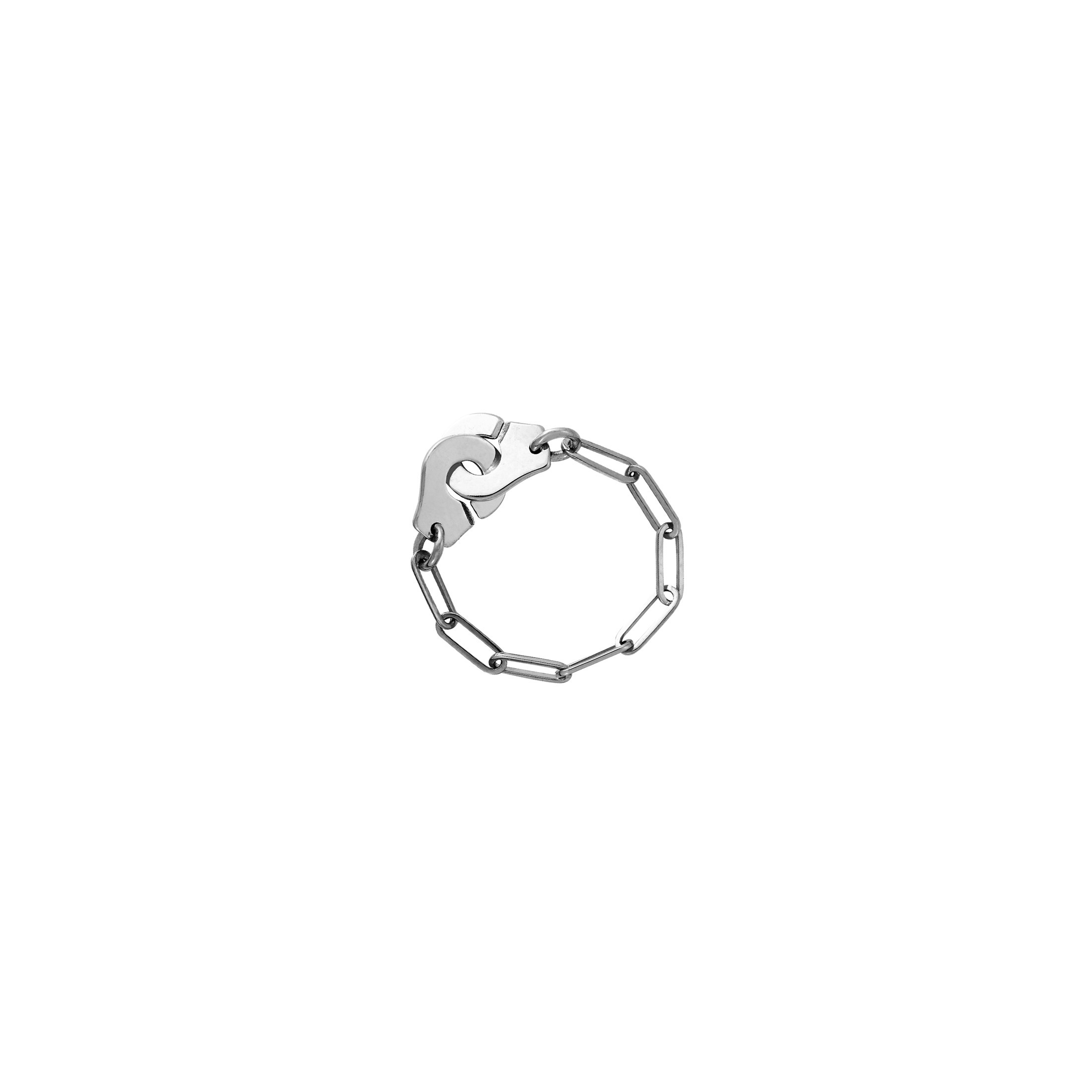 Menottes dinh van R7 ring on chain in white gold - Lepage