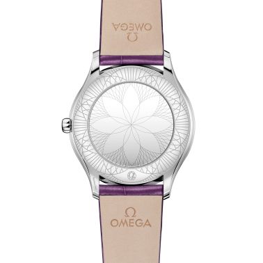 Omega De Ville Trésor quartz purple dial purple leather strap 36 mm