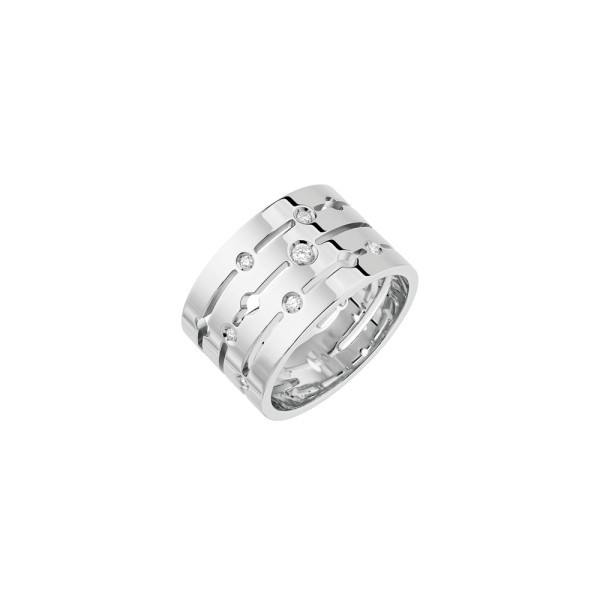 Bague Dinh Van Pulse grand modèle en or blanc et diamants