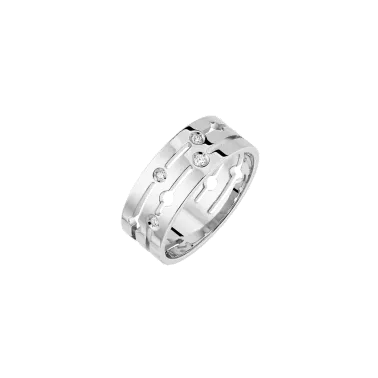 Bague Dinh Van Pulse moyen modèle en or blanc et diamants