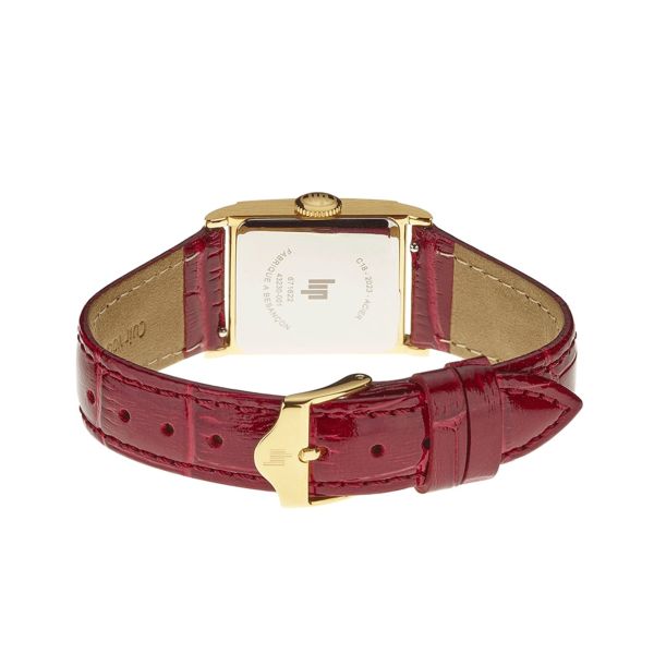 Lip Churchill C18 quartz burgundy dial leather strap 21 x 21 mm