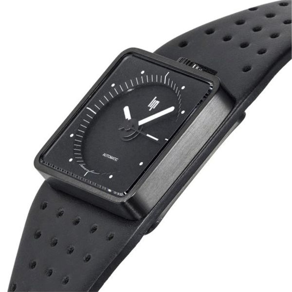 Montre Lip BIG TV Automatique PVD Noir cadran noir bracelet cuir 35 x 35 mm
