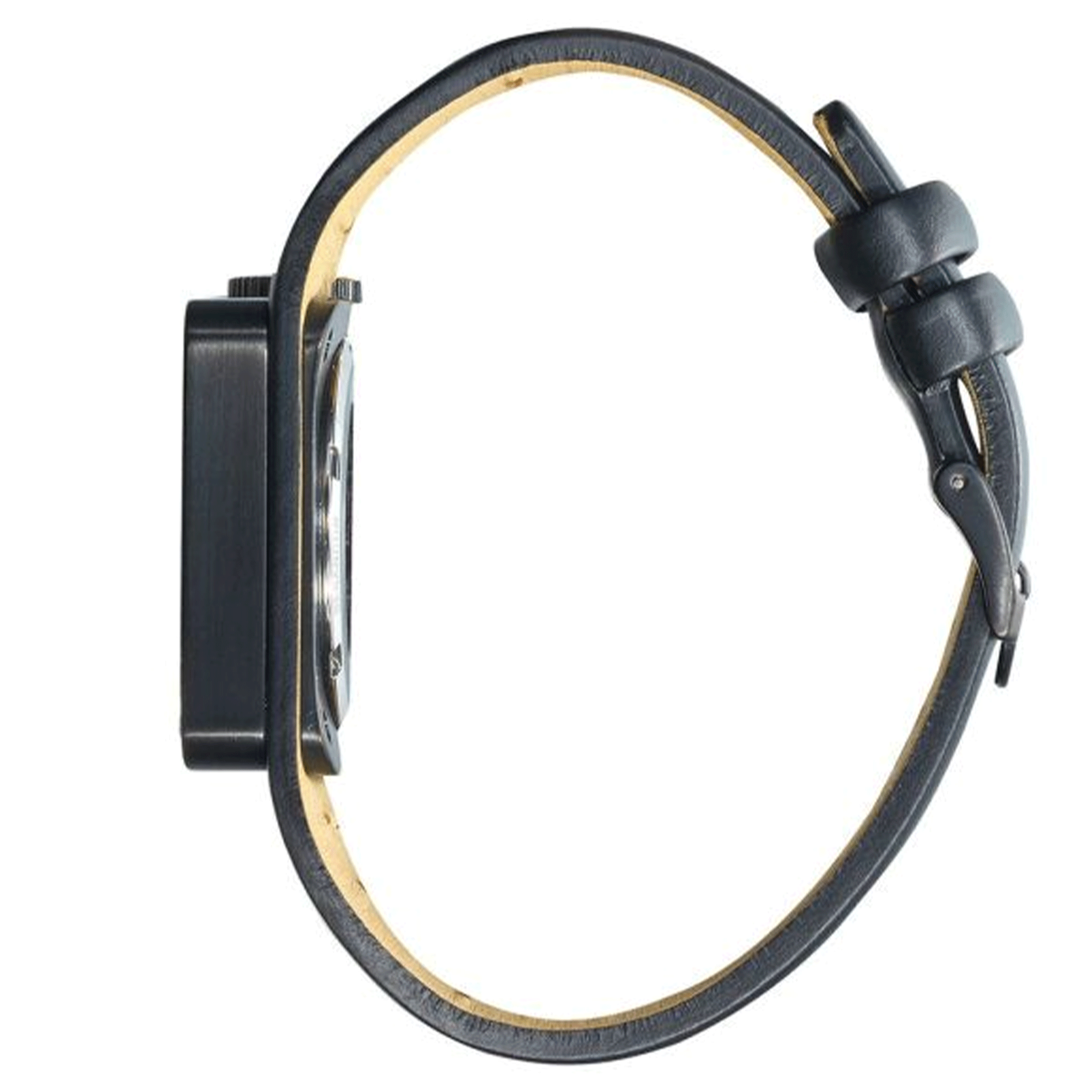 Montre Lip BIG TV Automatique PVD Noir cadran noir bracelet cuir 35 x 35 mm