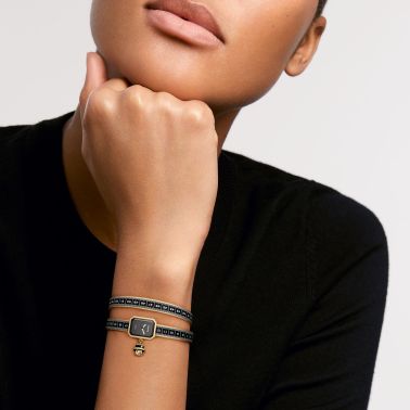 CHANEL Première Charms Couture watch yellow gold quartz, steel and leather black lacquered dial 19.7 mm