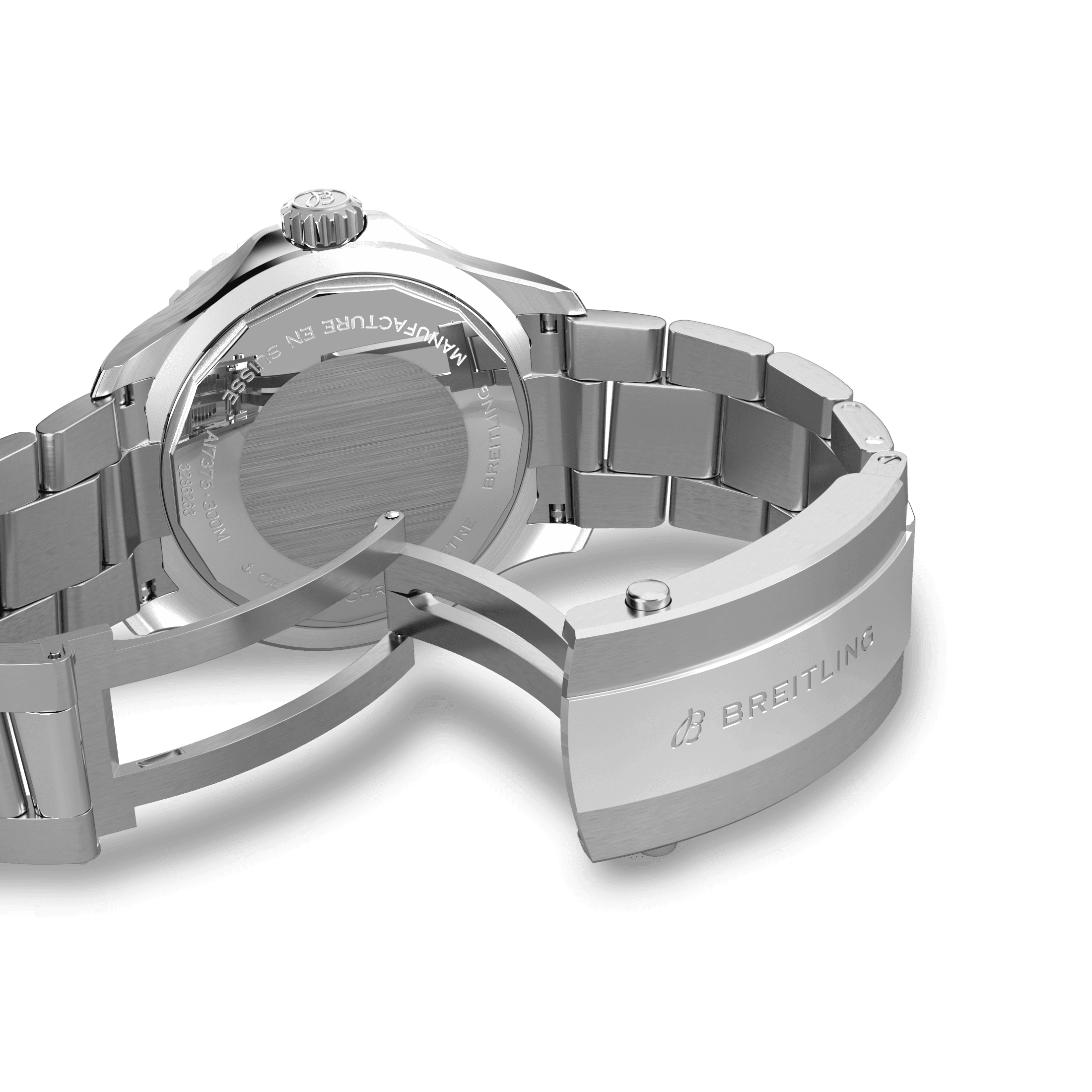 Breitling Superocean automatic watch blue dial steel bracelet 42 mm