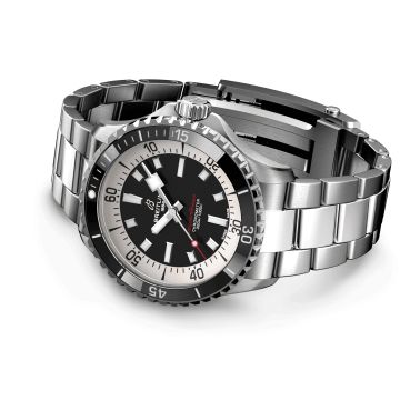 Breitling Superocean automatic watch black dial steel bracelet 42 mm