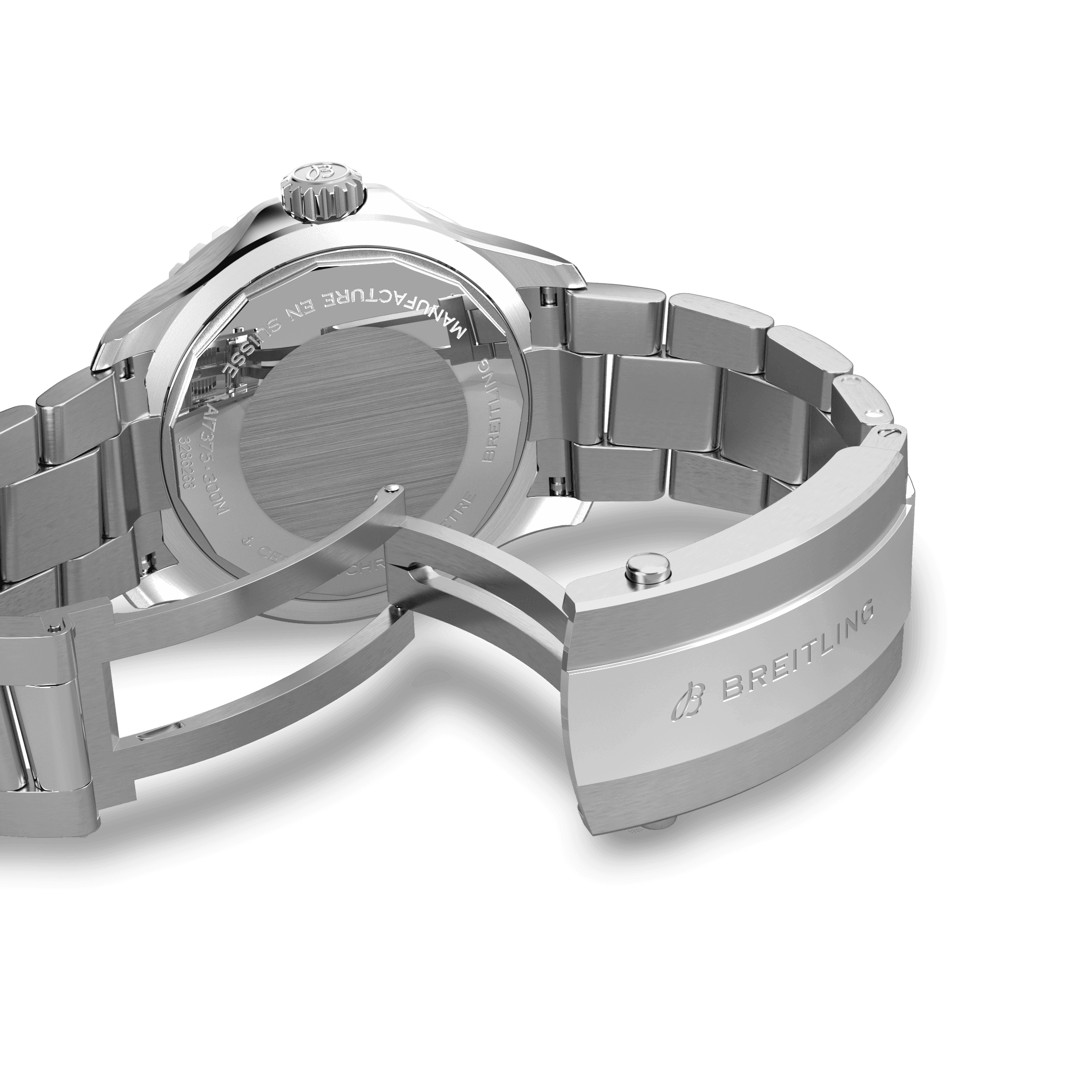 Breitling Superocean automatic watch black dial steel bracelet 42 mm