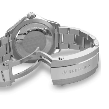 Breitling Superocean automatic watch black dial steel bracelet 44 mm