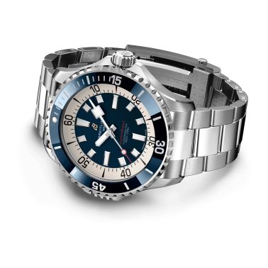 Breitling Superocean automatic watch blue dial steel bracelet 46 mm