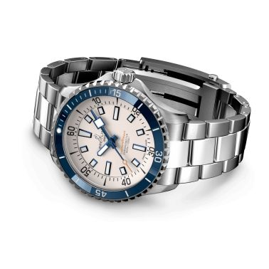 Breitling Superocean automatic watch silver dial steel bracelet 42 mm