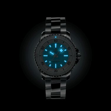 Breitling Superocean automatic watch turquoise dial steel bracelet 36 mm