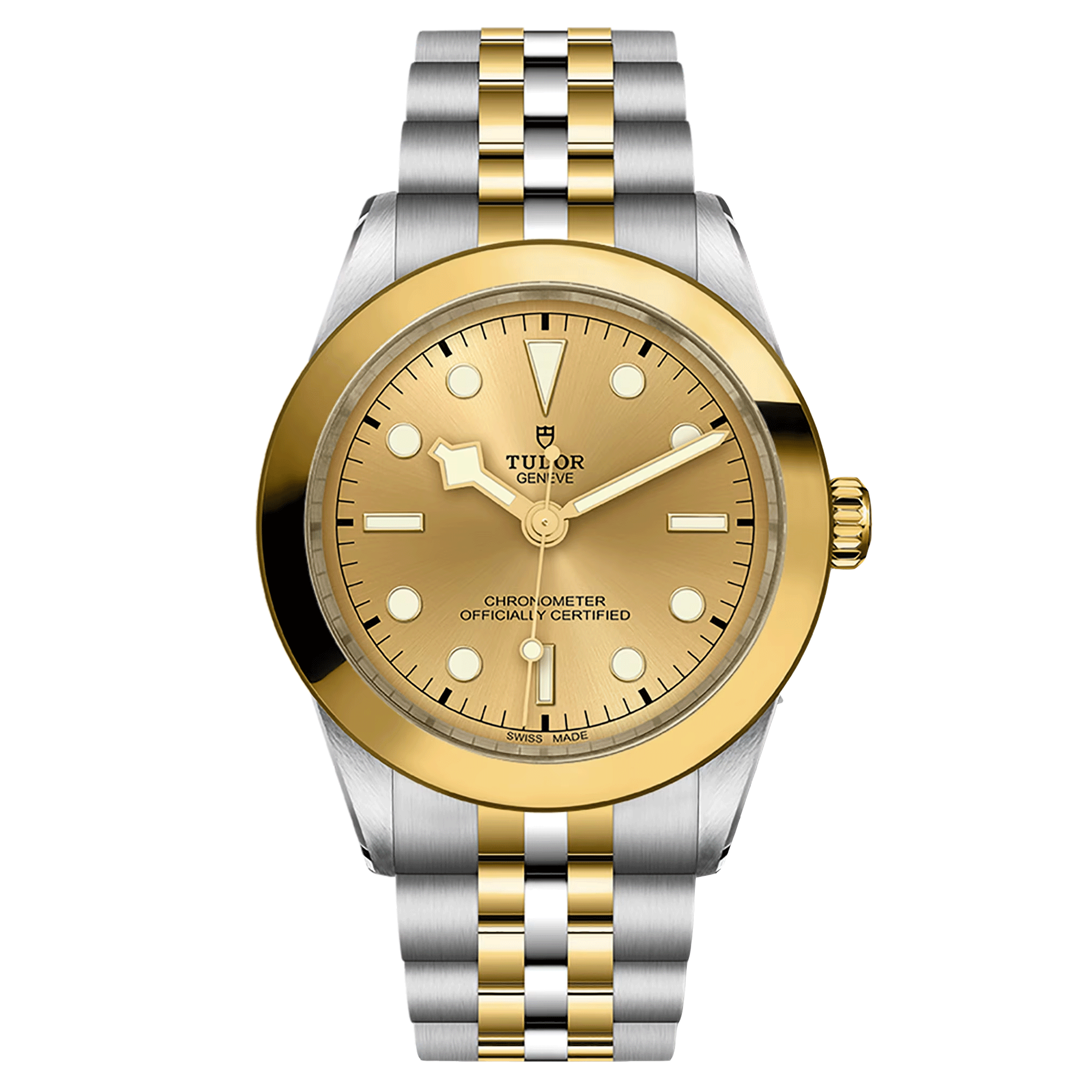 Montre Tudor Black Bay 39 S&G automatique cadran champagne bracelet acier et or jaune 39 mm M79663-0005