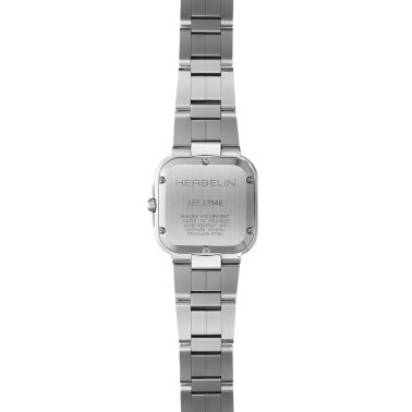 Montre Herbelin Cap Camarat Square quartz cadran blanc bracelet acier 30 x 30 mm