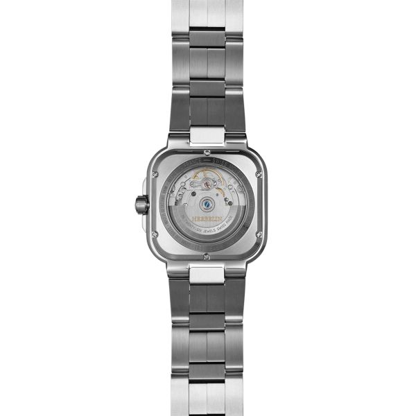 Montre Herbelin Cap Camarat Square Automatique cadran bleu bracelet acier 39 x 39 mm