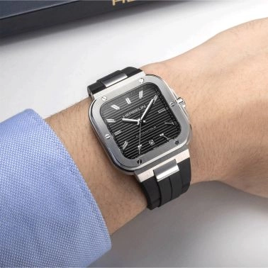 Herbelin Cap Camarat Automatic black dial rubber strap 39 x 39 mm