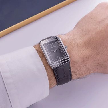 Montre Herbelin Art Déco 1925 quartz cadran gris bracelet cuir 37 x 27 mm