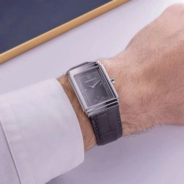 Montre Herbelin Art Déco 1925 quartz cadran gris bracelet cuir 37 x 27 mm