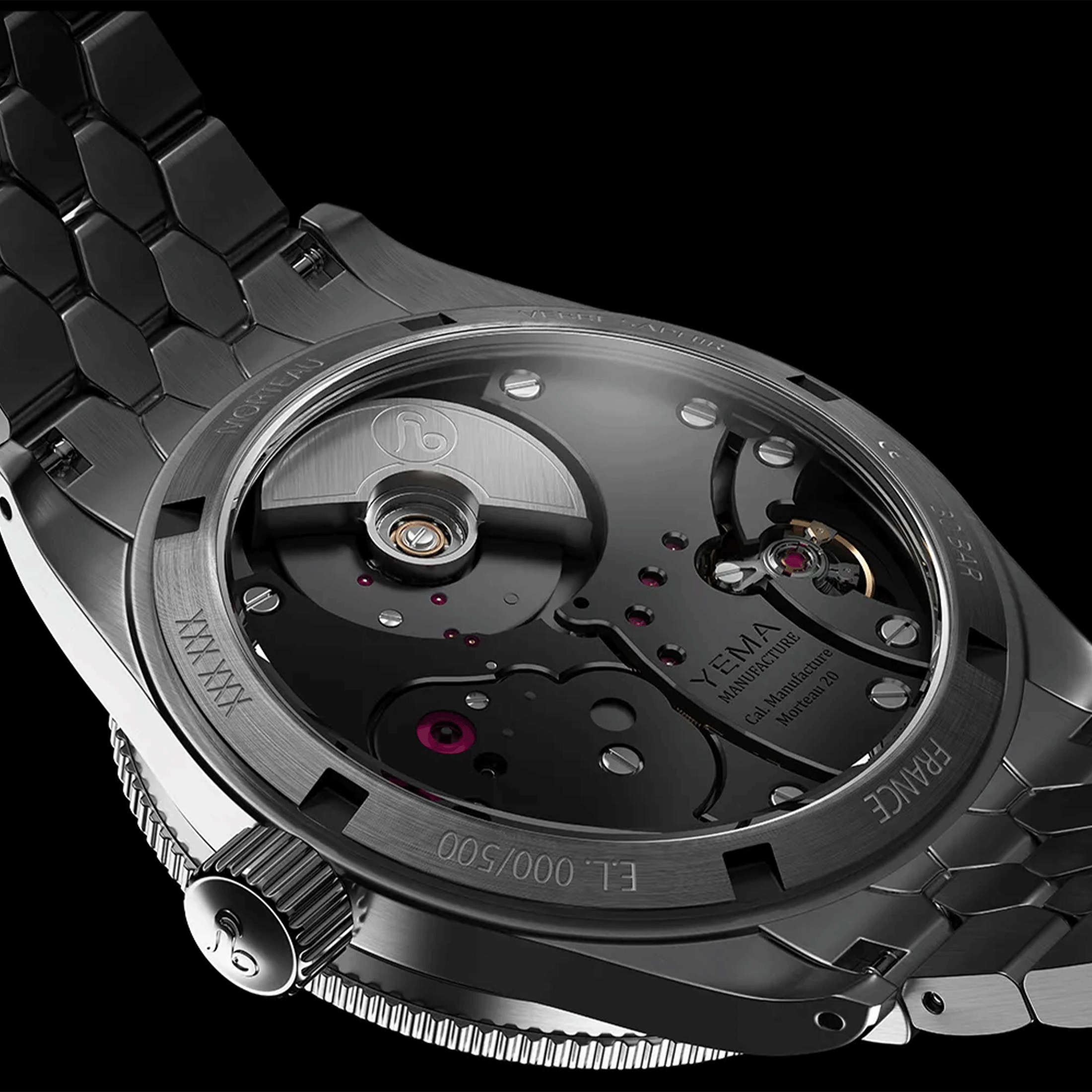 Montre Yema Superman Skin Diver Slim CMM.20 automatique cadran noir bracelet acier 39 mm