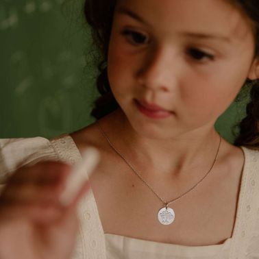 A.Augis white gold arabesque Tree of Life christening medal