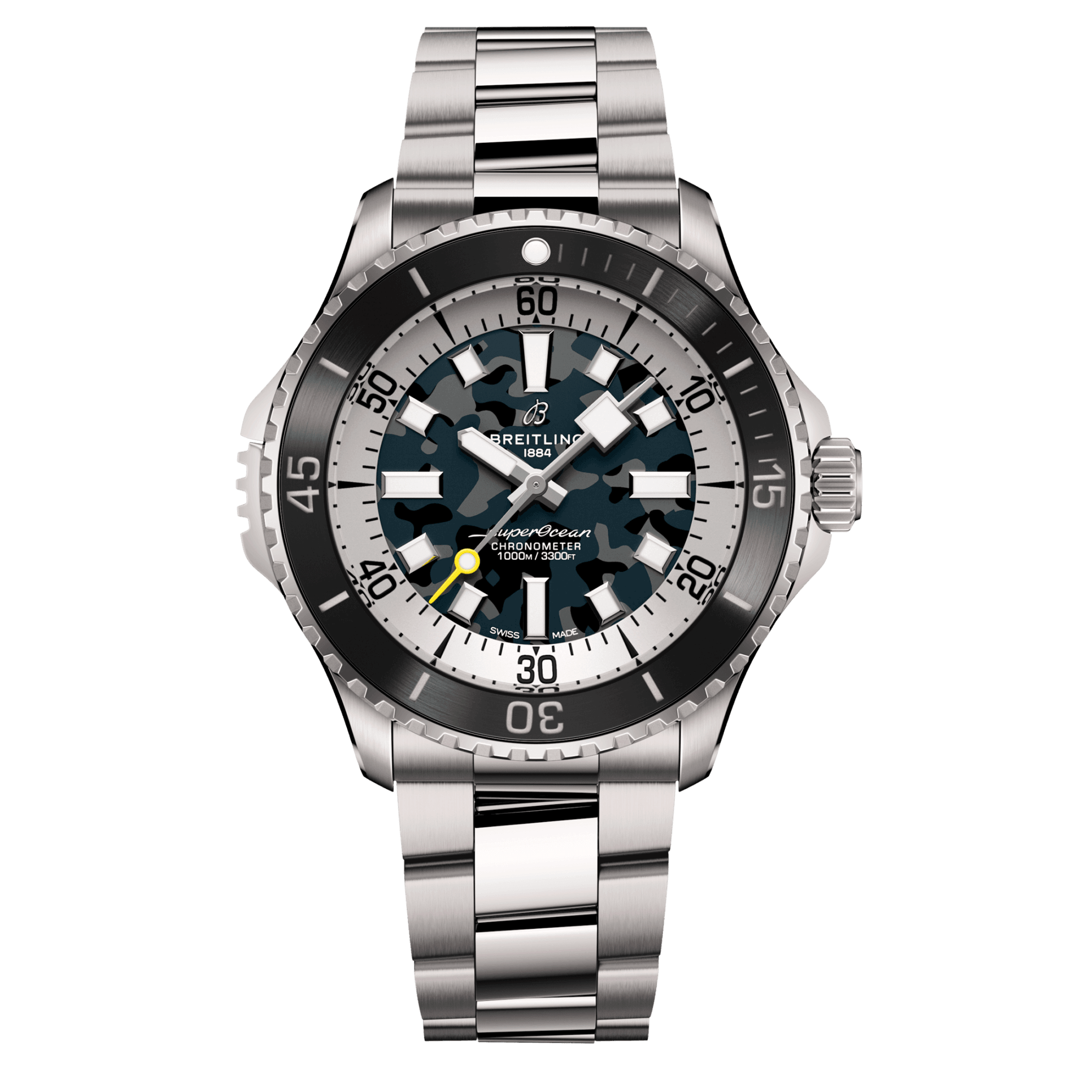 Breitling Superocean Super Diver automatic watch grey camouflage dial titanium bracelet 46 mm E10379351B1E1