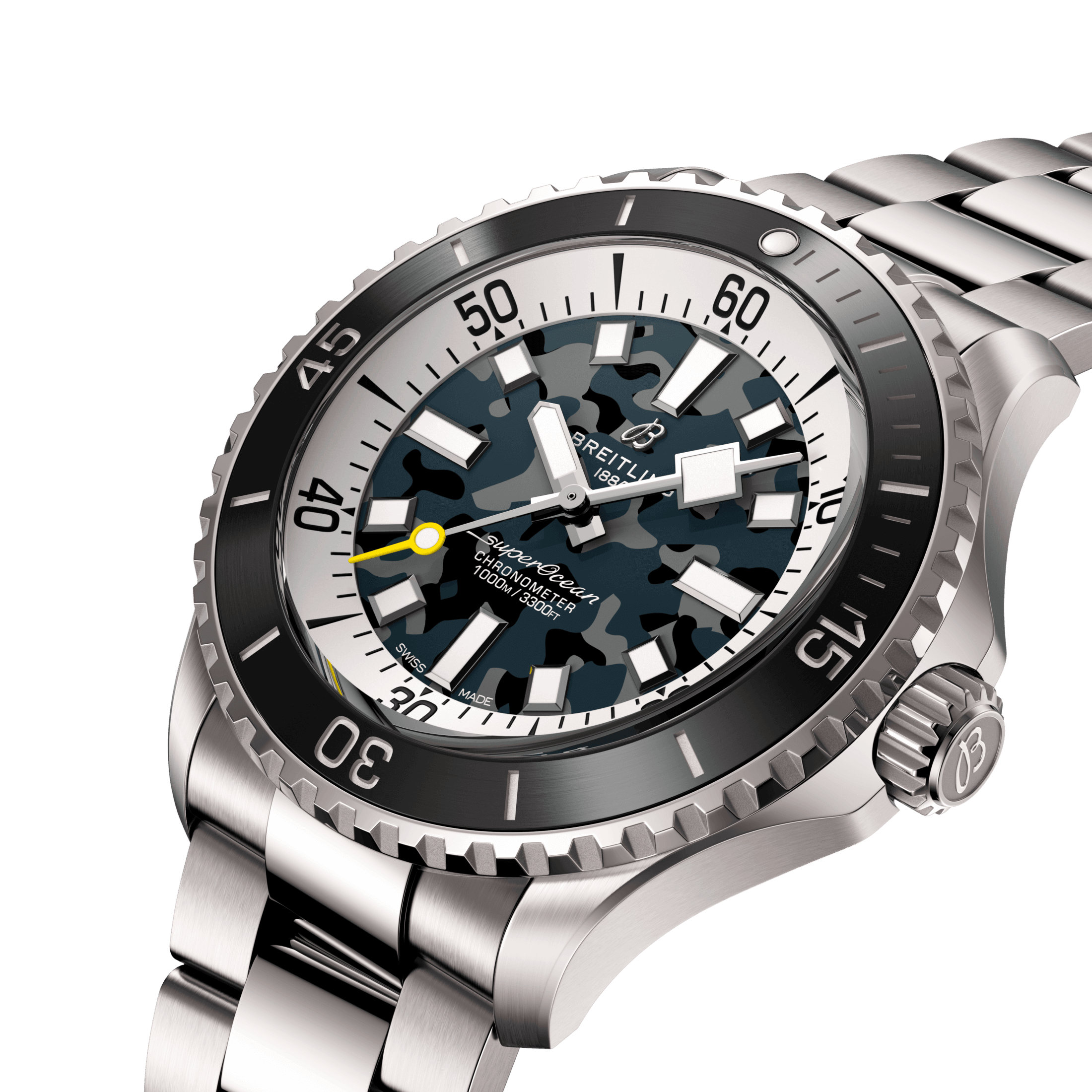 Breitling Superocean Super Diver automatic watch grey camouflage dial titanium bracelet 46 mm E10379351B1E1